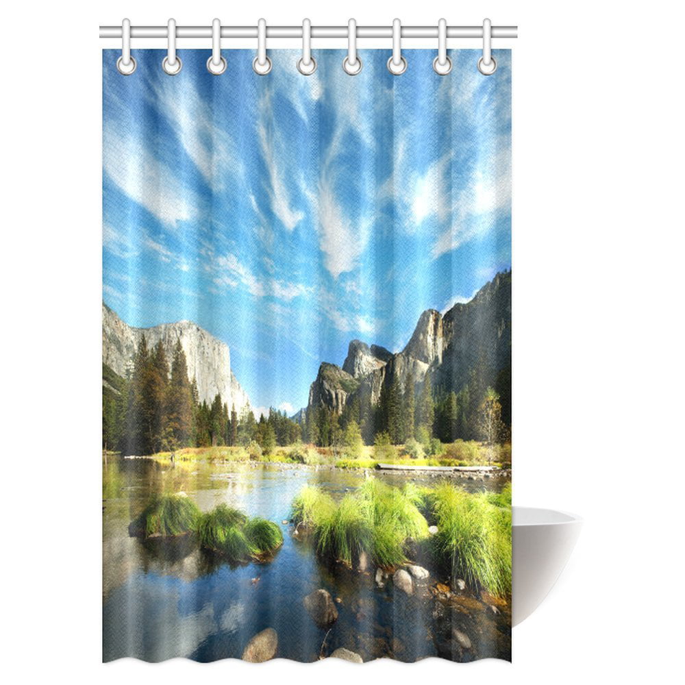 Details about   YoKII Mountain Forest Art Shower Curtain 72-Inch Landscape Summer Tropical Dese 
