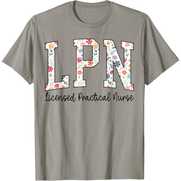 LPN Nurse Licensed Practical Nursing Flower Retro Healthcare T-Shirt, F691 Tshirt All Size S-5XL