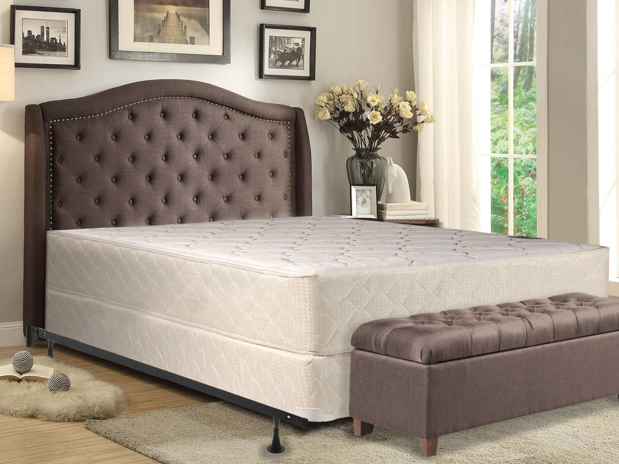 Wayton, 10Inch medium plush Tight top Innerspring Mattress And 4Inch