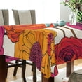 thumbnail image 5 of Yayeee Tablecloths 54" x 54" Rectangle Wrinkle Resistant Party Table Cover, Purple Hand Drawn Floral, 5 of 8