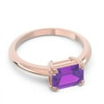 thumbnail image 4 of Diamond-Capitals 2.50 Carat Emerald Cut Amethyst Gemstone Lovely Engagement Ring for Women Solid 18K Rose Gold Size 7.5, 4 of 8