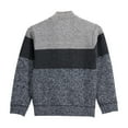 thumbnail image 2 of X RAY Jeans Boy's Full Zip Mock Neck Sweater With Fleece Lining, Oatmeal/Charcoal, L, 2 of 5