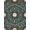 Teal Rust Cream, Pattern 18, variant on ODIKA 8'x10' Washable Area Rug Non-Shedding, Easy Care, Graphic Contemporary Face Featuring Cheerful Beast for King Size Bedroom Under Bed, Master Suite