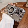 thumbnail image 6 of for iPhone 17 Magnetic Kickstand Case, [Compatible with Magsafe] Shockproof Cute Bling Glitter Diamond Rhinestone Ring Holder Camera Protector Soft Cover for Girl Woman for iPhone 17, Silver, 6 of 12