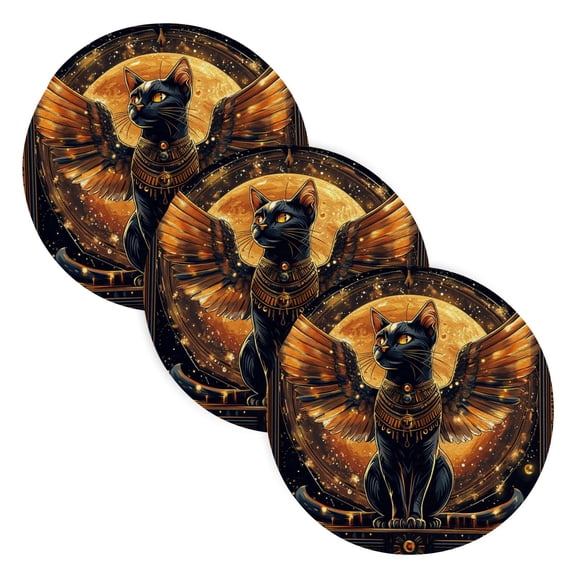 BZSMCE Mats for Pots,Pans Place Black Wing Cat Simple Style Pattern Pot Mats