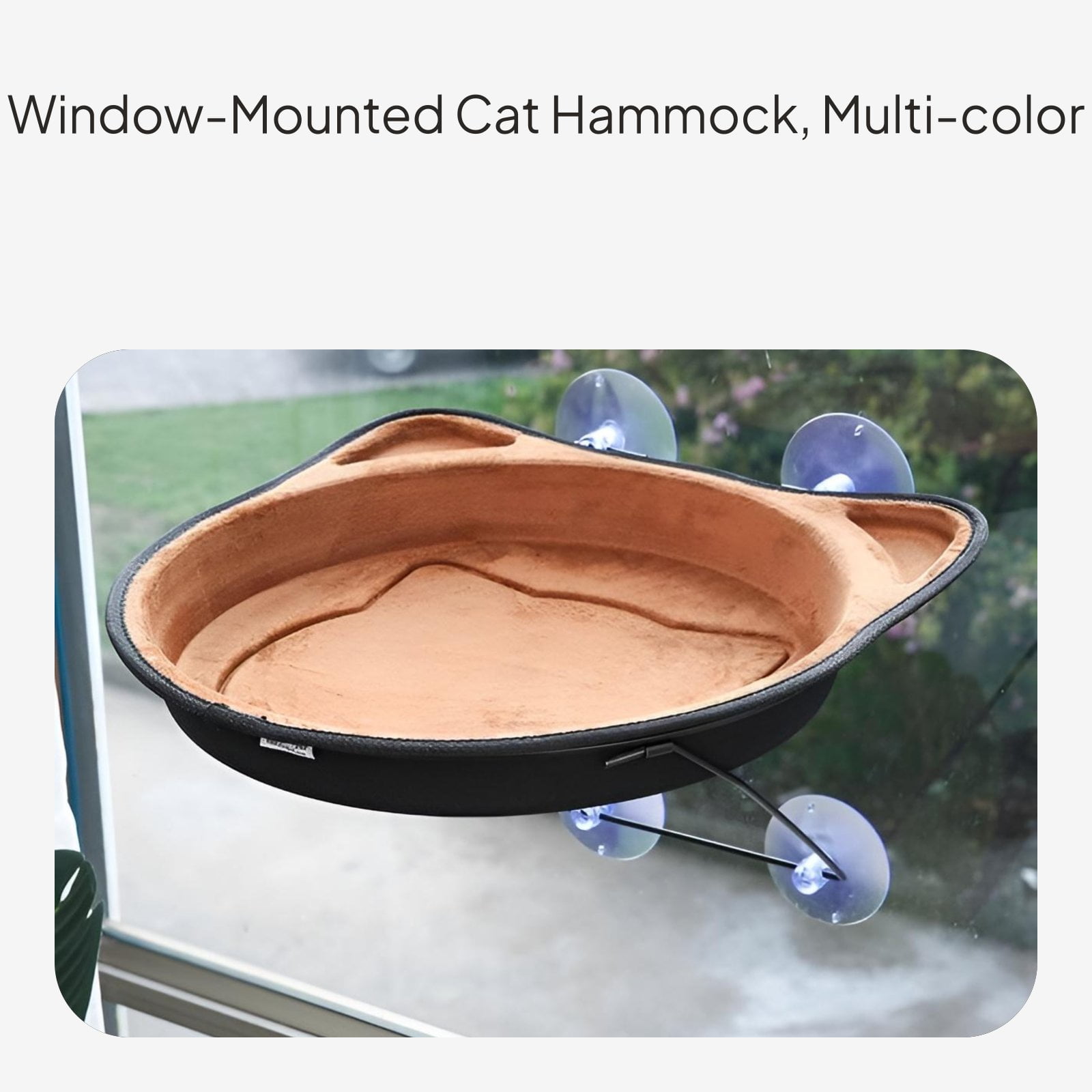 Tnarru Cat Window Lounger with Suction Mount, Iron Frame Blue