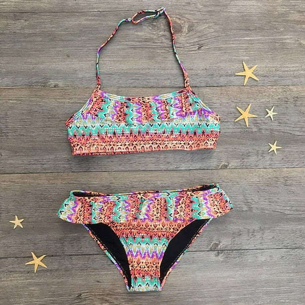 DPTALR Maillot de Bain Style Africain pour Filles Adolescentes, Ensemble  Bikini de Plage