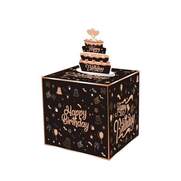 Caja De Cumpleaños Para Regalo Cajas De Regalo Con Tirador Para Niños Y Adultos Con Tarjeta De Feliz Cumpleaños