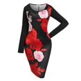 thumbnail image 1 of Vestido Talla Extra Estampado Floral Ajustado Rosegal  Vestidos ajustados de talla grande, 1 of 5