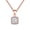 Rose Gold, variant on Square Halo Pendant Necklace for Women Sterling Silver Cz Ginger Lyne Collection
