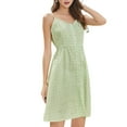 thumbnail image 2 of Lovito Casual Plain Ruffle Hem Button Spaghetti Strap Dress, 2 of 5