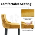 thumbnail image 4 of Velvet Counter Height Bar Stools Set of 2, Upholstered Barstools with Button Tufted Back and Nailhead Trim, Modern Wing-Back Counter Height Chair for for Kitchen, Home Bar, Dining Room, Gold, 4 of 7