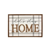PARIS LOFT Let's Stay Home Wood Sign, 3D Home Word Rustic Wood Farmhouse Wall Decor, Brown
