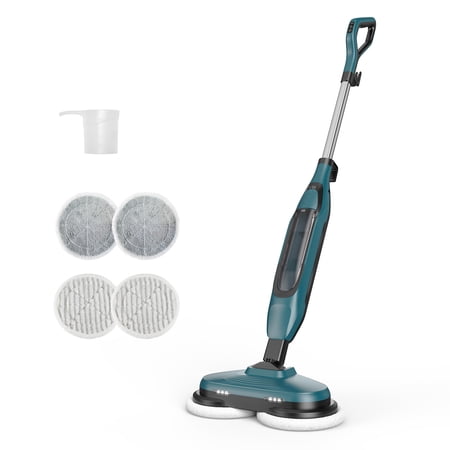 CONCETTA Hard Floor Steam Mop with Dual Cleaning Heads, 3 Steam Modes, LED Headlights，Green
