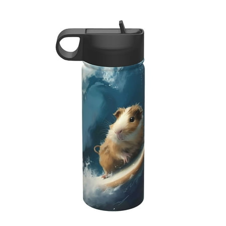 

Matuu Surfing Guinea Pig for 18oz Durable Thermal Cups Keep Drinks Cold & Hot Insulated Coffee Mug with Lid (With Straw)