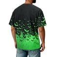 thumbnail image 5 of Halloween Corduroy Shirt for Men Spooky Bat Print Short Sleeve Graphic Tees Halloween Costumes Green M, 5 of 5