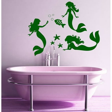 Stickalz Llc Mermaid Wall Decals Fish Home Interior Design Nautical Stickalz Llc Mermaid Wall Decals Fish Home Interior Design Nautical Art Murals Spa Salon Nursery Decor