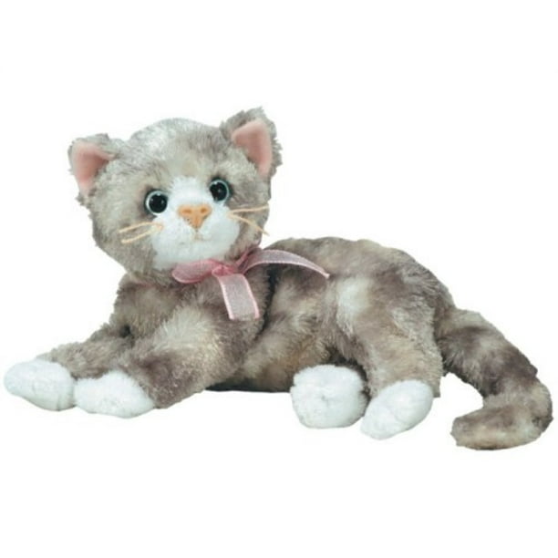 TY Beanie Babies Rhapsody Grey Cat with Pink Ribbon