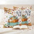 thumbnail image 3 of Thanksgiving Pillow Covers 2 Pack Fall Country Maple Leaf Car Pumpkin Pillowcase Waterproof Outdoor Throw Pillow Cover for Patio Garden Square Cushion 20”x20”, 3 of 9