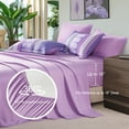 thumbnail image 3 of Davulos Queen Comforter Set ,7 Pieces Bed in a Bag Purple Stripes Geometric Bedding Set All Season Boho Bed Set for Women Men Teens Bedroom Decorations, 3 of 7