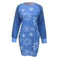 thumbnail image 4 of Robes de Fête de Noël pour Femmes Automne Hiver Imprimé Flocon de Neige Manches Longues (Taille: S), 4 of 5