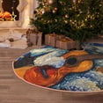 thumbnail image 5 of Lukts Dog Guitar Starry Night Print Color Life Christmas Tree Skirt, Winter Holiday Tree Mat Decoration ,Can be Used as A Shawl-30", 5 of 6