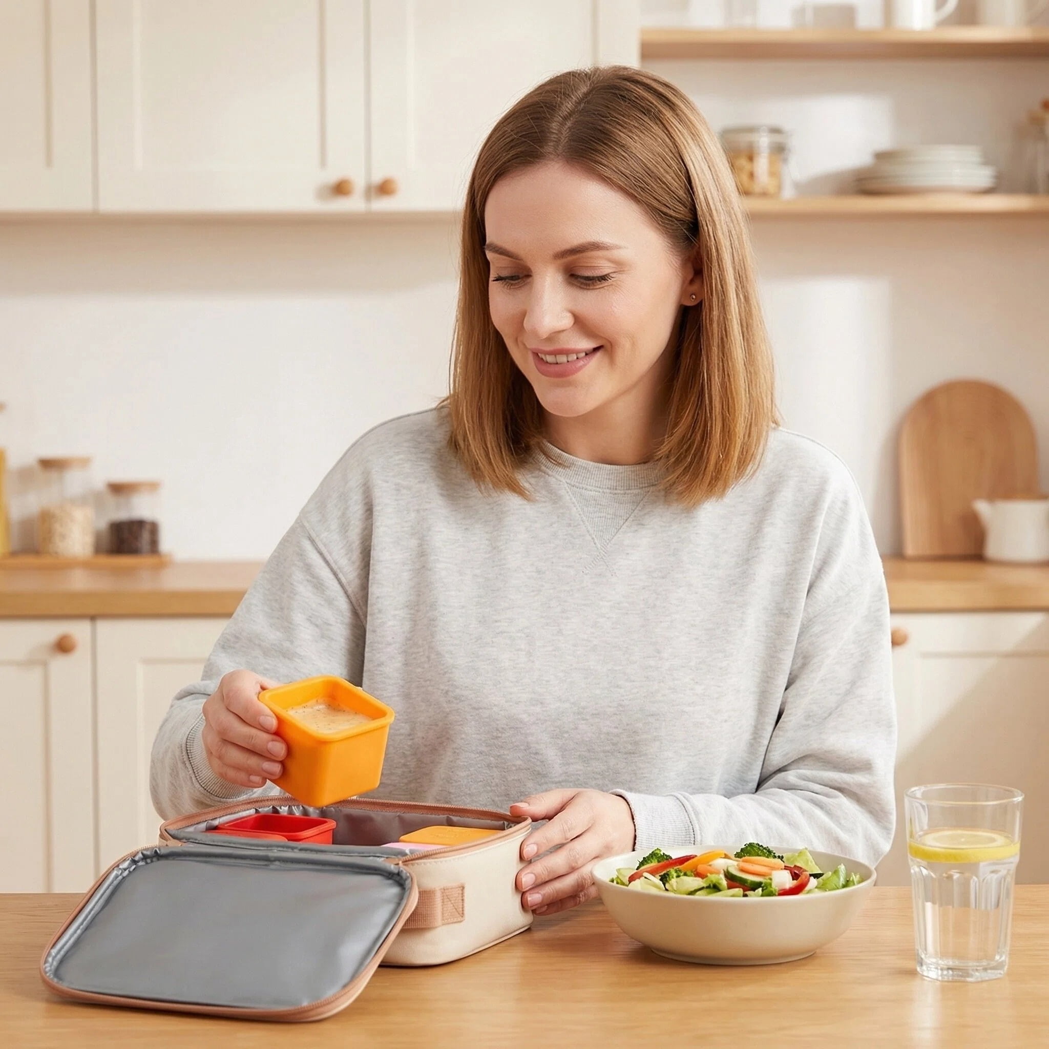 MEYYOI Silicone Small Snack Stackable Leak-Proof BPA Free Bento Boxes 3 Count
