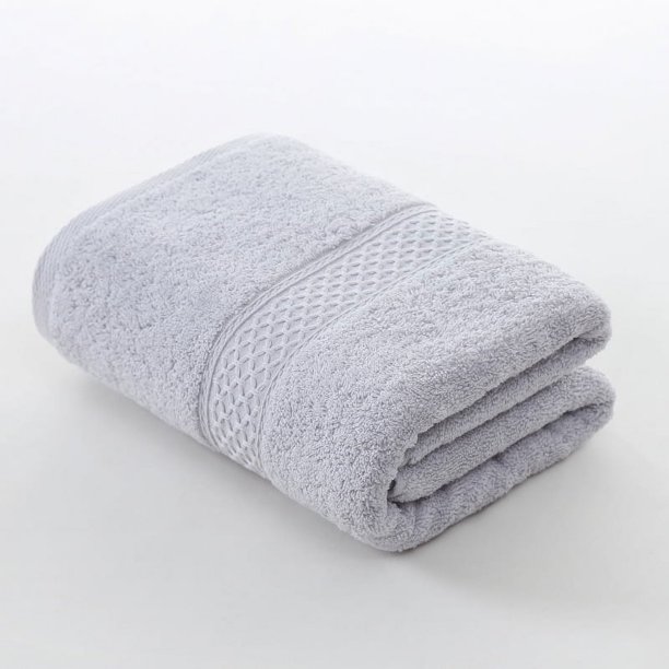Nvzi Juego de toallas de baño de lujo de 4 piezas (27,5 x 55 pulgadas), 100 % algodón hilado en anillos, toalla de secado rápido liviana y muy absorbente (gris claro)