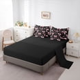 thumbnail image 5 of Homewish Cute Ribbon Bowknot 7-Piece Queen Bedding Set - Black Pink Princess, 5 of 8