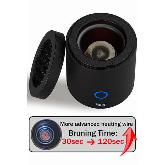 Telawah New Upgrade Mini Portable Electric Incense Burner Bukhoor Burning Time 120 Seconds for Home&Car（Black 10*8*8cm）