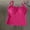 Hot Pink, variant on Women's Lace Trim Cami Crop Top Button Front Spaghetti Strap Y2k Tops