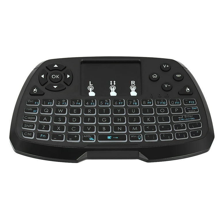 Backlit 2.4GHz Wireless Keyboard Touchpad Mouse Telecomando Portatile 4  Colori Retroilluminazione per Android TV Box Smart TV PC Notebook 