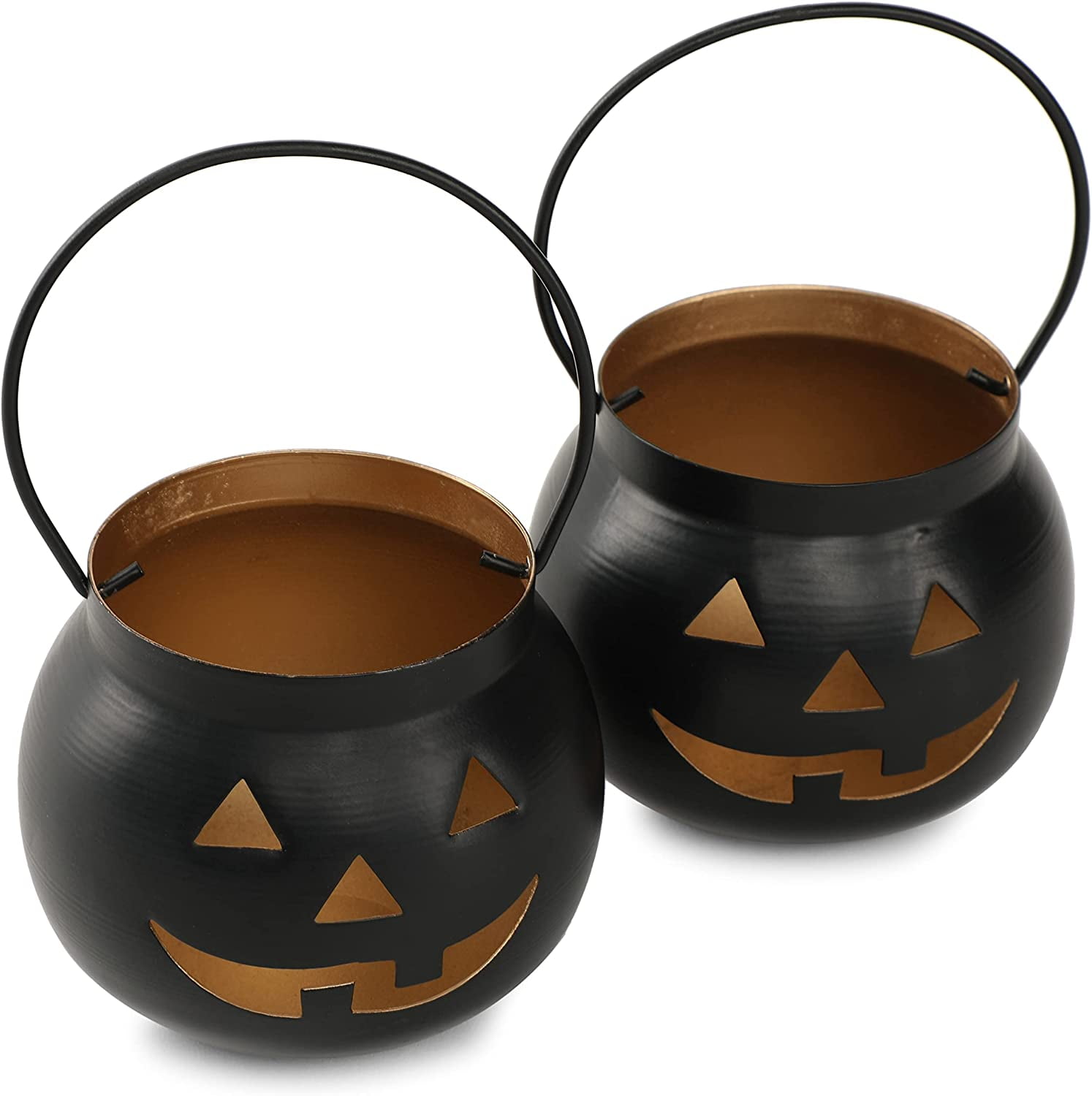 Dudki Halloween Face Votive (Face-Black, Set of 2)