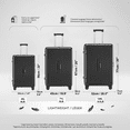 thumbnail image 2 of WINGOMART Ensemble de Bagages 3 Pcs Léger Durable Coque Rigide PC+ABS, Roues Doubles Pivotantes, Cadenas TSA - 22 Po/26 Po/30 Po - Noir, 2 of 9
