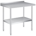 thumbnail image 1 of Ourlova 36x24 Inches Stainless Steel Prep Table with Backsplash Commercial Heavy Duty Work Table Adjustable Under Shelf for Kitchen Restaurant Business, 1 of 5