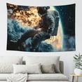 thumbnail image 6 of Creowell Man Space Suit Planet Wall Hanging Tapestry 100% Polyester 60x40in, 6 of 7