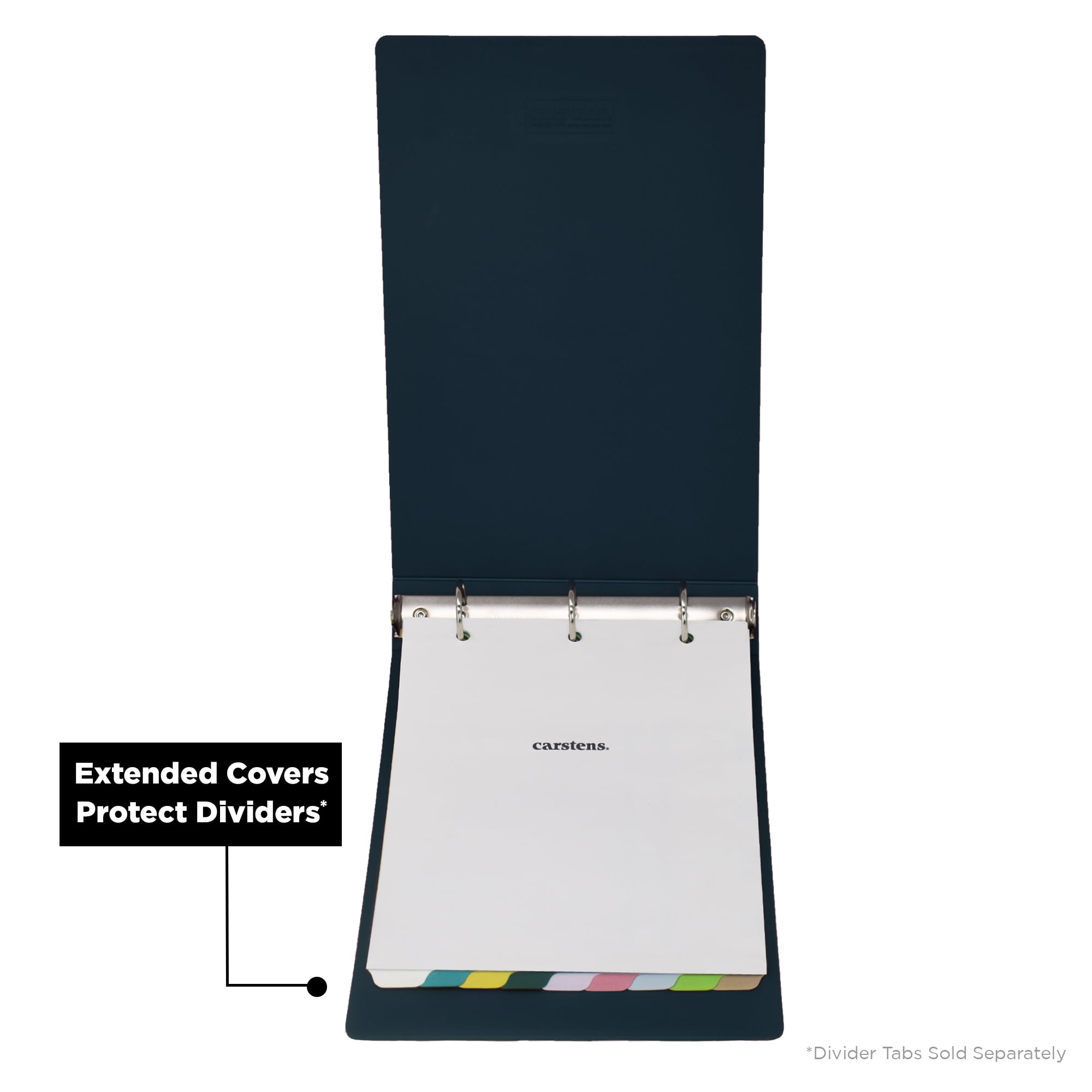 Carstens 1.5-Inch Heavy Duty 3-Ring Binder - Top Opening, Navy Blue
