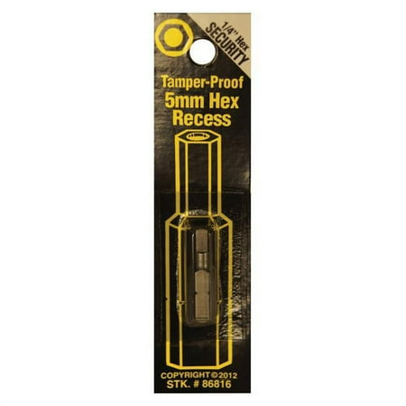 UPC: 0080497868161 | Best Way Tools 2579084 0.25 in. Dia. x 1 in. 5 mm Hex Recess Tamper-Proof Security Bit