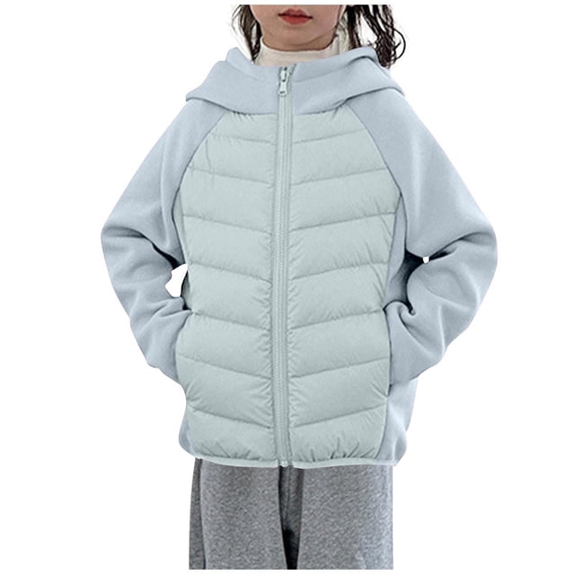 RXMEKW Veste Légère à Capuche pour Garçons, Haut Mi-Long avec Col Rabattu