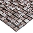 thumbnail image 3 of The Tile Life Modern Cappuccino Matte Glass Grid Mosaic Wall Tile, 12 x 12 in, 1-Piece, 3 of 3