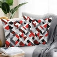 thumbnail image 2 of Abstract Outdoor Pillow Covers Pack of 2 Red Black Geometric Modern Design Waterproof Throw Pillow Covers Decorative Cushion Cases for Patio Garden Tent Balcony Couch 20x20 inch, 2 of 8