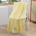 thumbnail image 4 of TUWABEII Coral Velvet Set Little Dinosaur Series Soft Water Absorbent Mother Set Scarf, 4 of 4