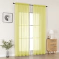 thumbnail image 3 of MKHILL 42x90 Lemon Yellow Sheer Curtains 2 Panels Set, 90 Inch Long Light Filtering Voile Drapes for Living Room Bedroom High Windows, Rod Pocket Window Panels, Each 42" W x 90" L, 3 of 9