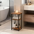thumbnail image 3 of CONCETTA End Table with 3 Shelves, 2PC Narrow Nightstand for Small Spaces, Easy Assembly, Ideal for Living Room and Bedroom,Rust Brown, 3 of 9