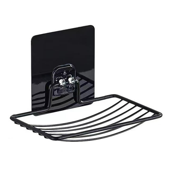 Jabonera de pared de acero inoxidable, sin perforar, para uso en baños y cocinas