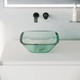 thumbnail image 4 of Renovator's Supply Clear Mini Square Bowl Tempered Glass Vessel Sink with Drain Set of 2, 4 of 4