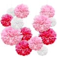 thumbnail image 1 of Decoración de boda - Paquete de 18 pompones de papel de seda, decoración de pompones de boda, decoración de bautizo, confirmación, decoración de comunión de niña para cumpleaños, boda, día de San Valentín (rosa)-- Sincero Electrónica, 1 of 7