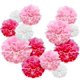 thumbnail image 1 of Decoración de boda - Paquete de 18 pompones de papel de seda, decoración de pompones de fiesta de boda, decoración de bautizo, confirmación, decoración de comunión de niña para cumpleaños, boda, día de San Valentín (rosa) brillar Electrónica, 1 of 5
