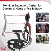 Ergonomic Office Chair,Computer Desk Gaming Chair with 6D Armrest Height Adjustable,136° Tilt for Office and Gaming