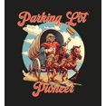 thumbnail image 2 of "Parking Lot Pioneer" Old West Wagon Football Cowboy Adult Black Long Sleeve Hoodie-3XL, 2 of 3